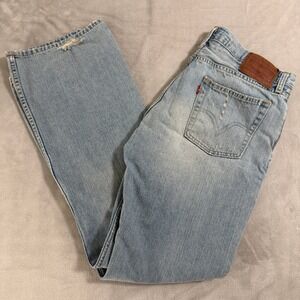 Levis Y2K 527 Low Boot Cut Jeans Mens 34x34 Light Wash Distressed 100 Cotton